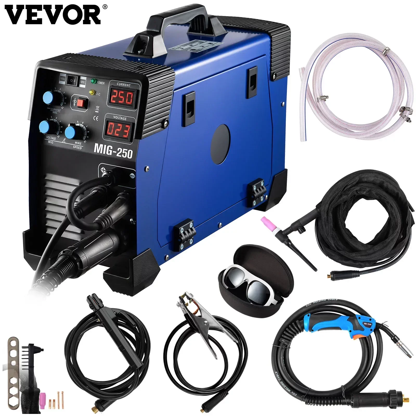 Saldatrice Vevor Saldatrice 220V Mig Mma Tig 3 In 1 Saldatrice Inverter Combinata Strumenti Di Saldatura Igbt 160A 250A 270A