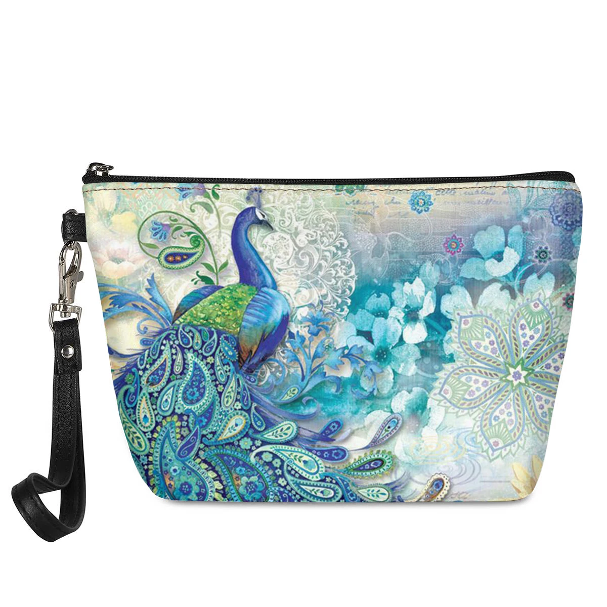 

Cute Peacock Print Leather Cosmetic Bag Women Makeup Bags Small Pouch Girls Cosmetic Case Organizer Ladies Toiletry Lipstick Bag