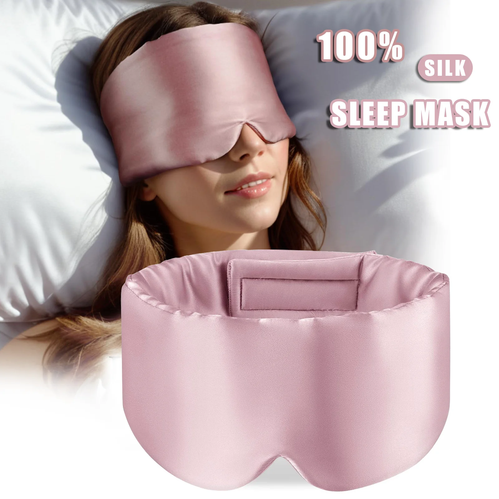 100% Mulberry Silk Sleep Mask Eye Mask for Women Man with Adjustable Band, for Side Sleeper Blackout Sleep Mask for Travel Rest BEST SELLERS