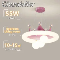 Lustre de chambre à coucher : lampe couronne de nuages créative nordique, adaptée aux chambres de princesse de filles, chambres principales et chambres d'enfants. 1