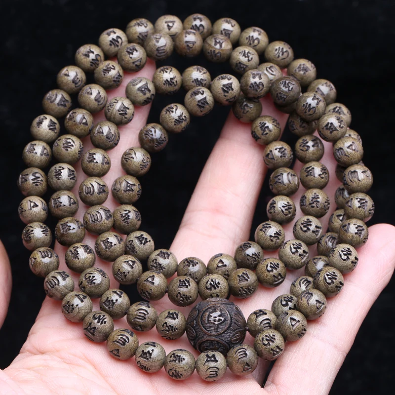 Natural Ebony 15mm 20mm Beads Buddhist Prayer Bracelets Great Sculpture  Buddha Bracelet Men Women Meditation Jewelry - AliExpress