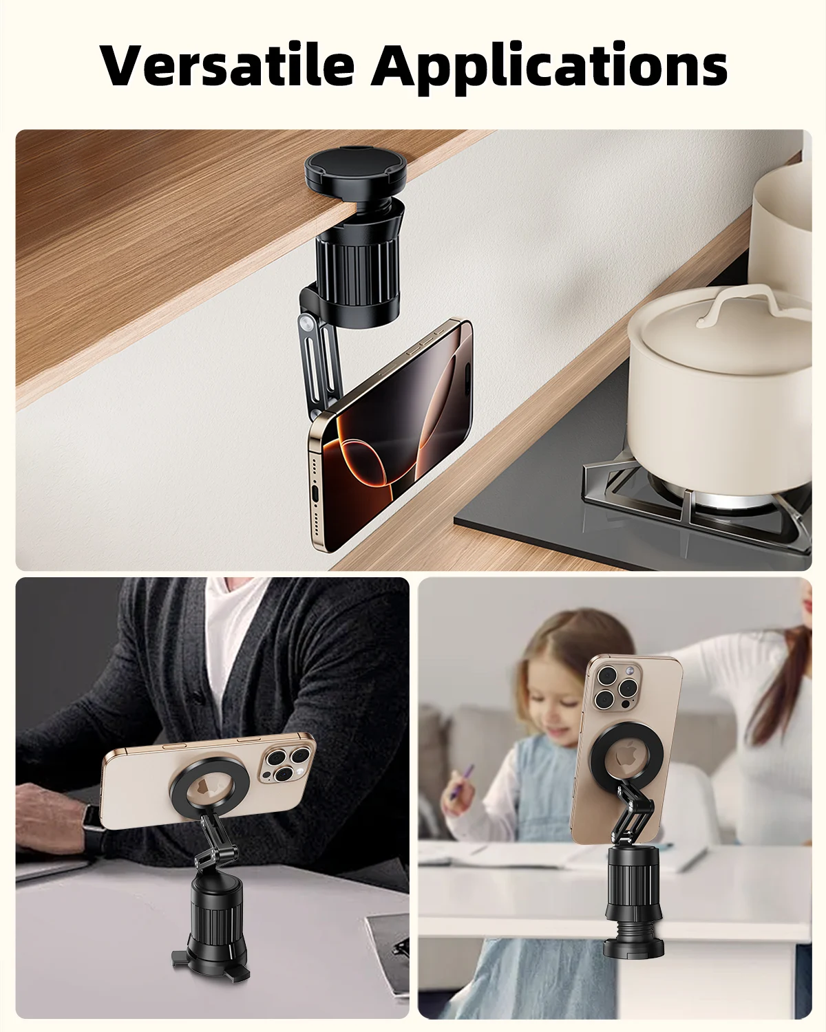 Eary Portable Travel Magnetic Phone Holder Stand With 360° Rotatable Adjustable Mount For Airplane Desk Train Seat Trip iPhone16