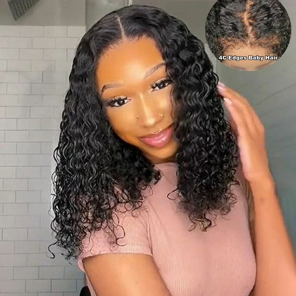 

Cheap Curly Baby Hair Pixie Cut Curly Short Bob Wig 4C Edges 13x4 Lace Front Wigs Human Hair Deep Wave Glueless Human Har Wigs