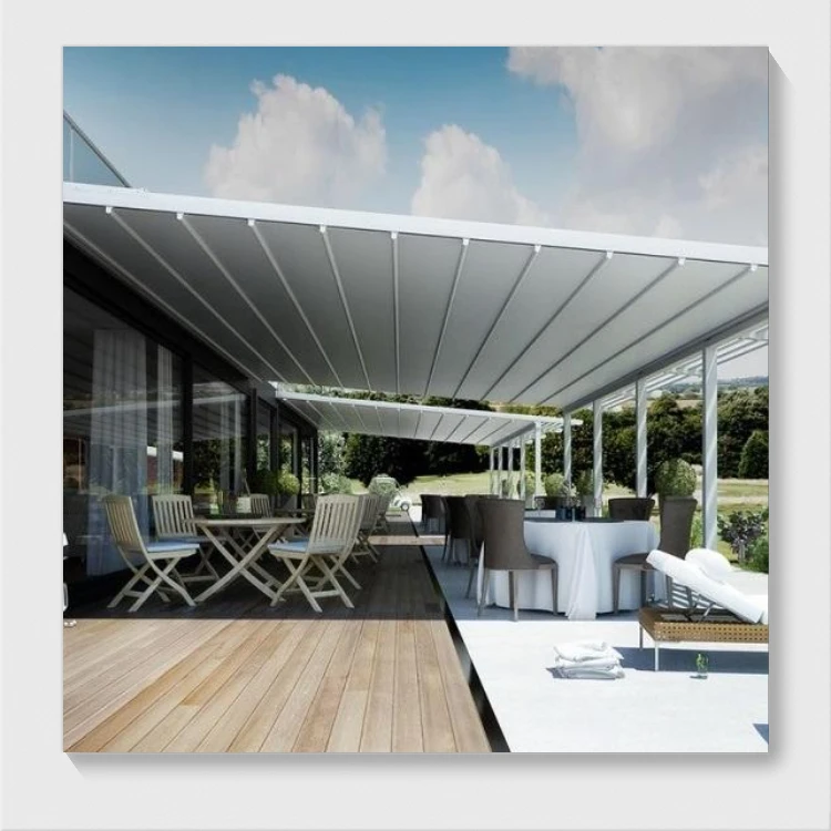 Modern Outdoor Patio Canopy Pvc Waterproof Roof Cover Retractable Pergola