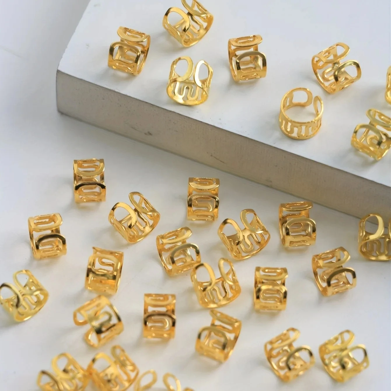 50/100 stücke DIY aushöhlen Haarring, Dreadlocks Perlen Haar Geflecht Ringe Clip Angst Haar Flechten Metall Manschetten Dekoration/Zubehör – Detail 22