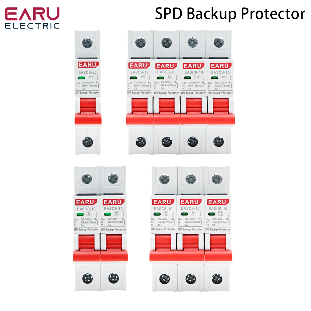Protezione Di Backup Ac Spd T2 Protezione Contro Le Sovratensioni Parafulmine 230V 400V Protezione Contro Le Sovratensioni Interruttore Di Corrente Su