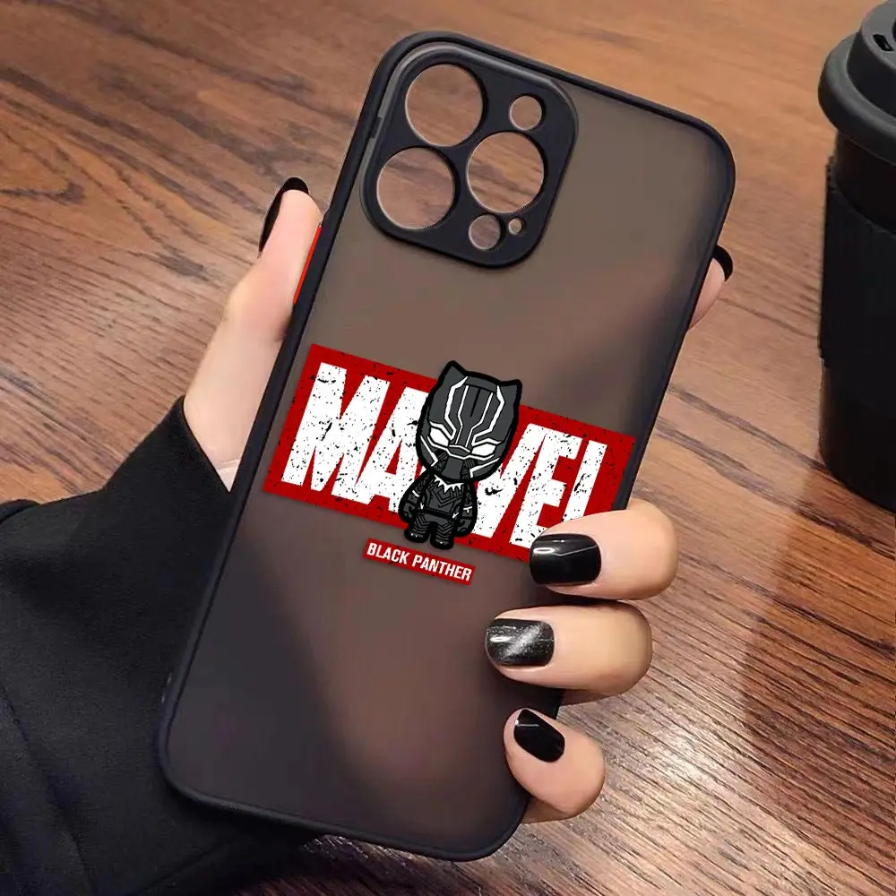 thumbnail image 1 of Funda para iPhone Apple 14 13 11 12 MINI Pro XS Max XR X 7 SE 2022 2020 6 6S Plus, carcasa con dibujos animados de Los vengadores de Marvel, 1 of 5