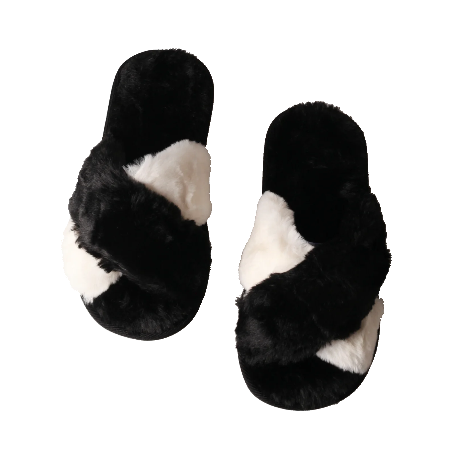 TMA EYES Damen Cross Plüsch Hausschuhe Modische Indoor Slip-On Herbst Winter Gemütliche Indoor-Schuhe – Detail 2