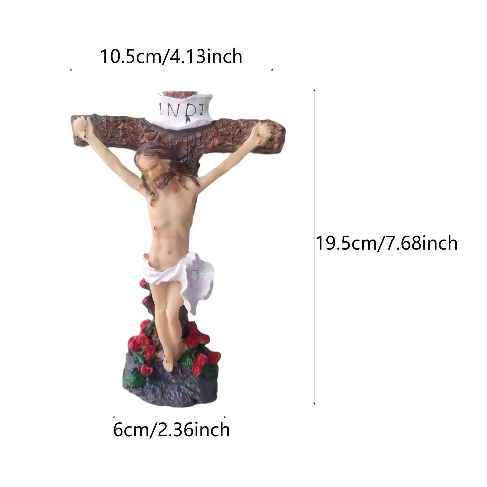 Jesus Crucifix Crosses Figurine Resin Statue for Living Room Garden Bedroom