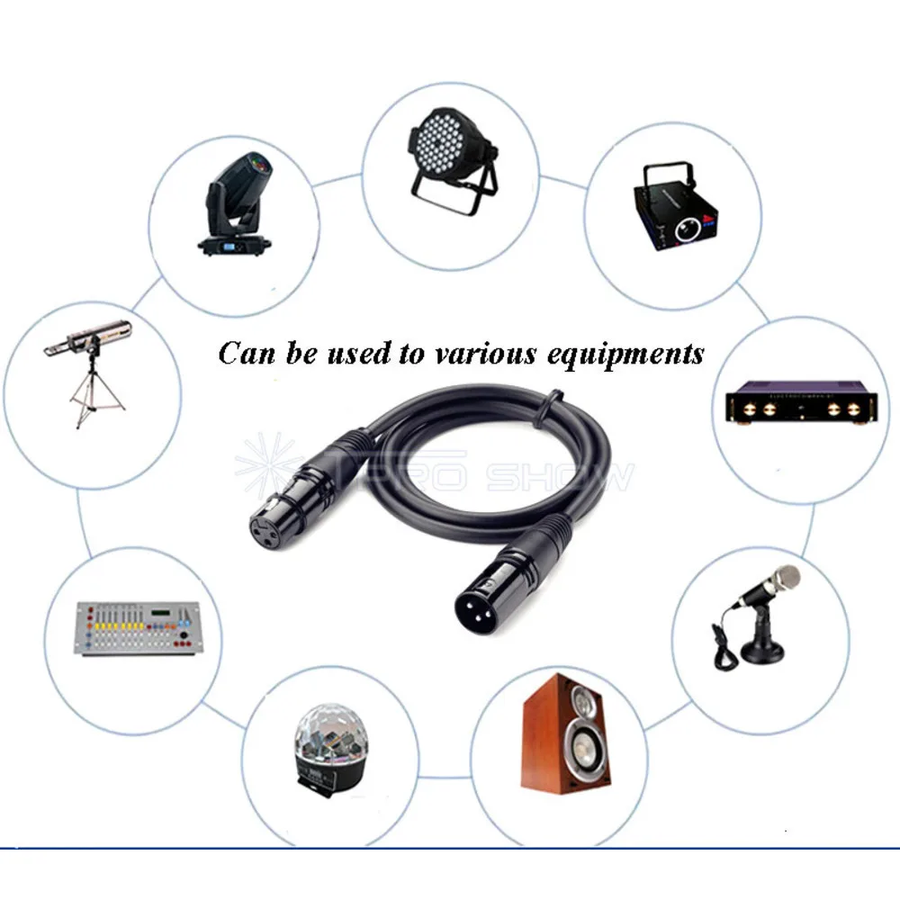 3-5M Moving Head Light DMX Cable 3Pin XLR Connector Foil Shield DMX512 Signal Transfer For Stage DJ Audio Smoke Machine Console dmx cable