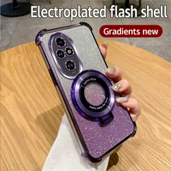 Custodia per telefono con placcatura glitter shockproof e supporto morbido