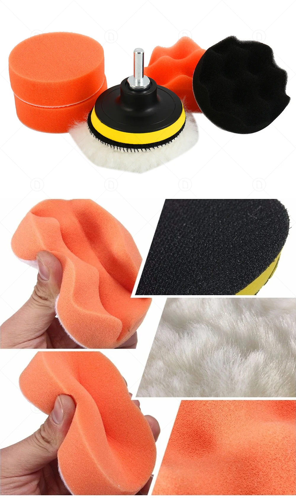 Car Detailing Headlight Restoration Sponge For Auto Polishing Waxing Washing Cleaning Wool Pad Backing Plate Sandpaper Kit