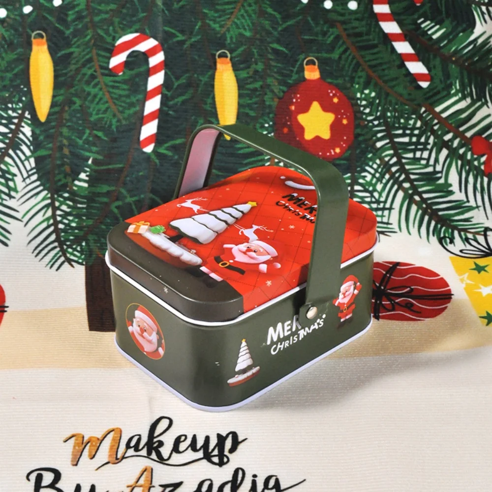 Metall Quadratische Weihnachten Süßigkeiten Box Große Weißblech Geschenk Boxen Keks Snack Lagerung Box Kinder Weihnachten Neujahr Weihnachten Party – Detail 9