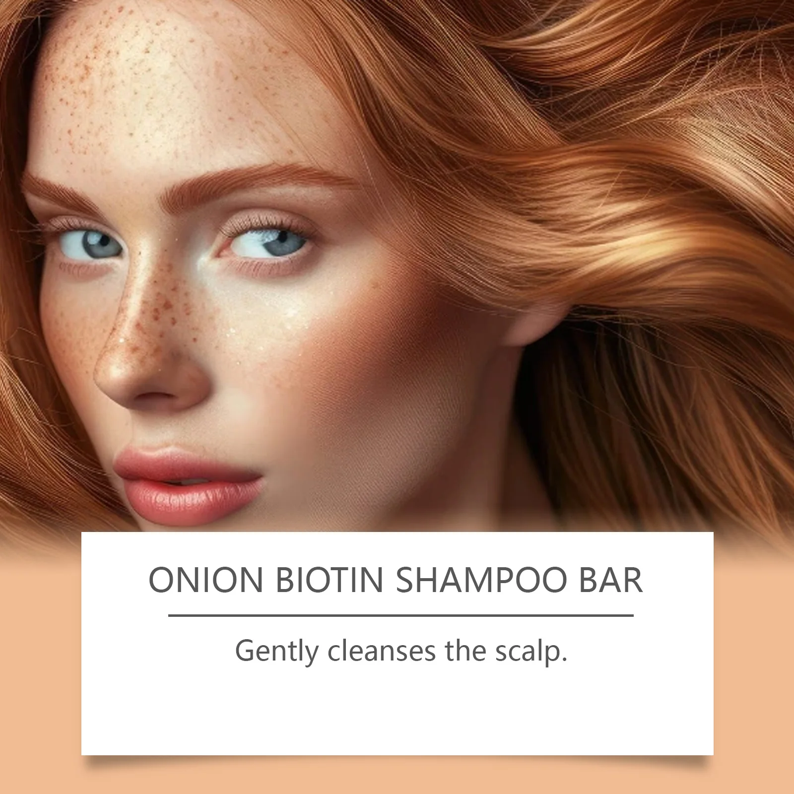 Onion & Biotin Shampoo Bar: Refreshing, Moisturizing, Mild for Cleansing, Leaves Hair Voluminous & Smooth, Nourishes Hair