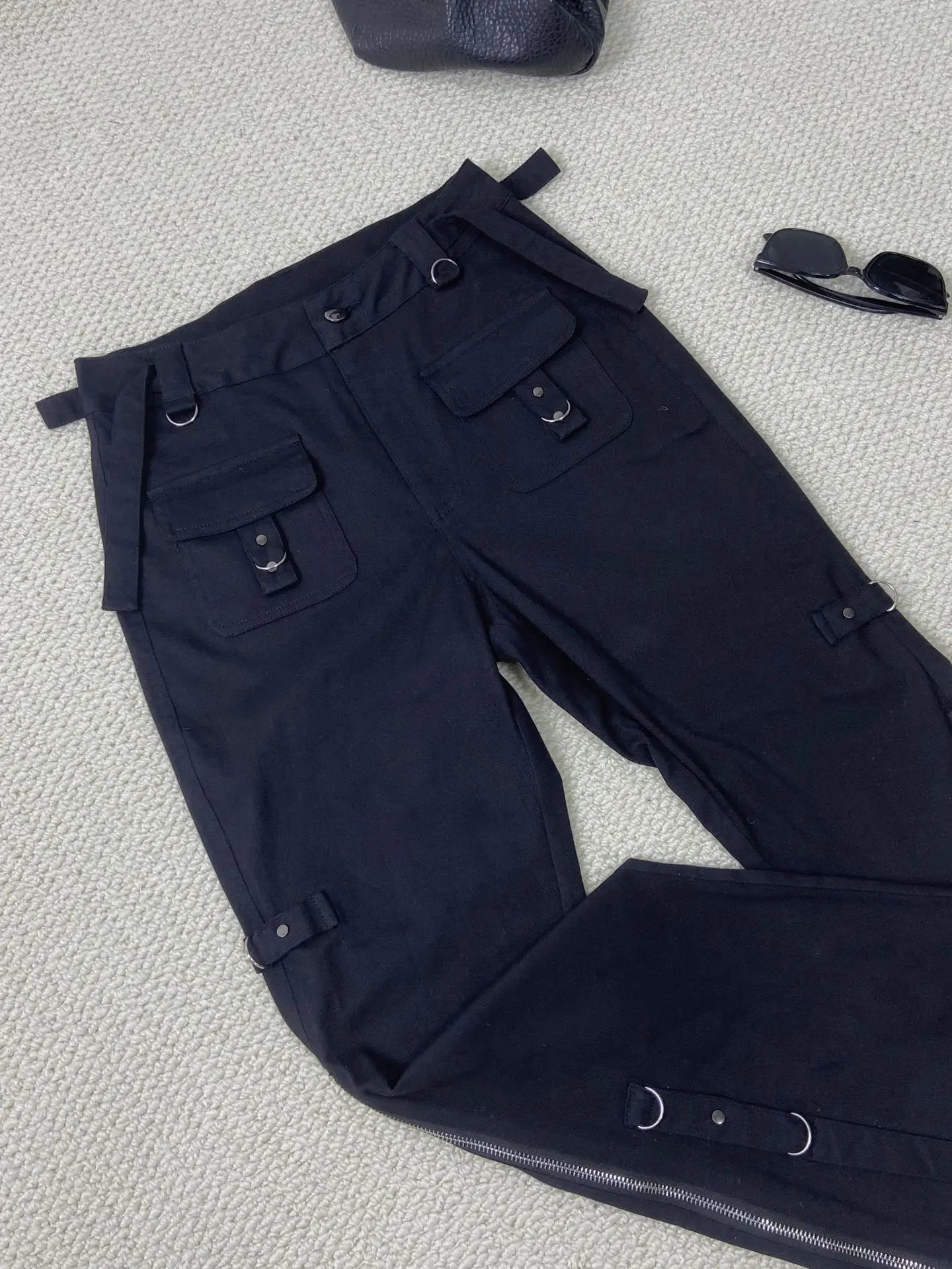 Punk Emo Jeans Women Baggy Joggers Tie Up Denim 90s Gothic Emo Cargo Pants Pants Hippie Wide Pen Pants