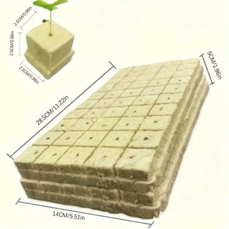 Hydroponic Growing Blocks Set of 100 for Nurture-Aeration Felt Plant Growth Blocks-Gardening Upgrade Essentials