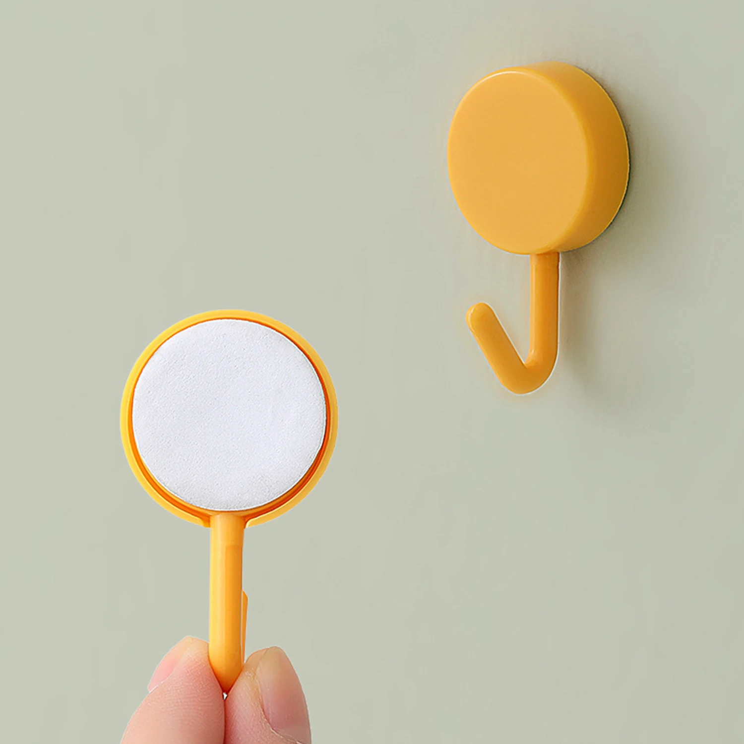 Set of 10 Colorful Round Self-Adhesive Wall Hooks for Home Décor and Organization