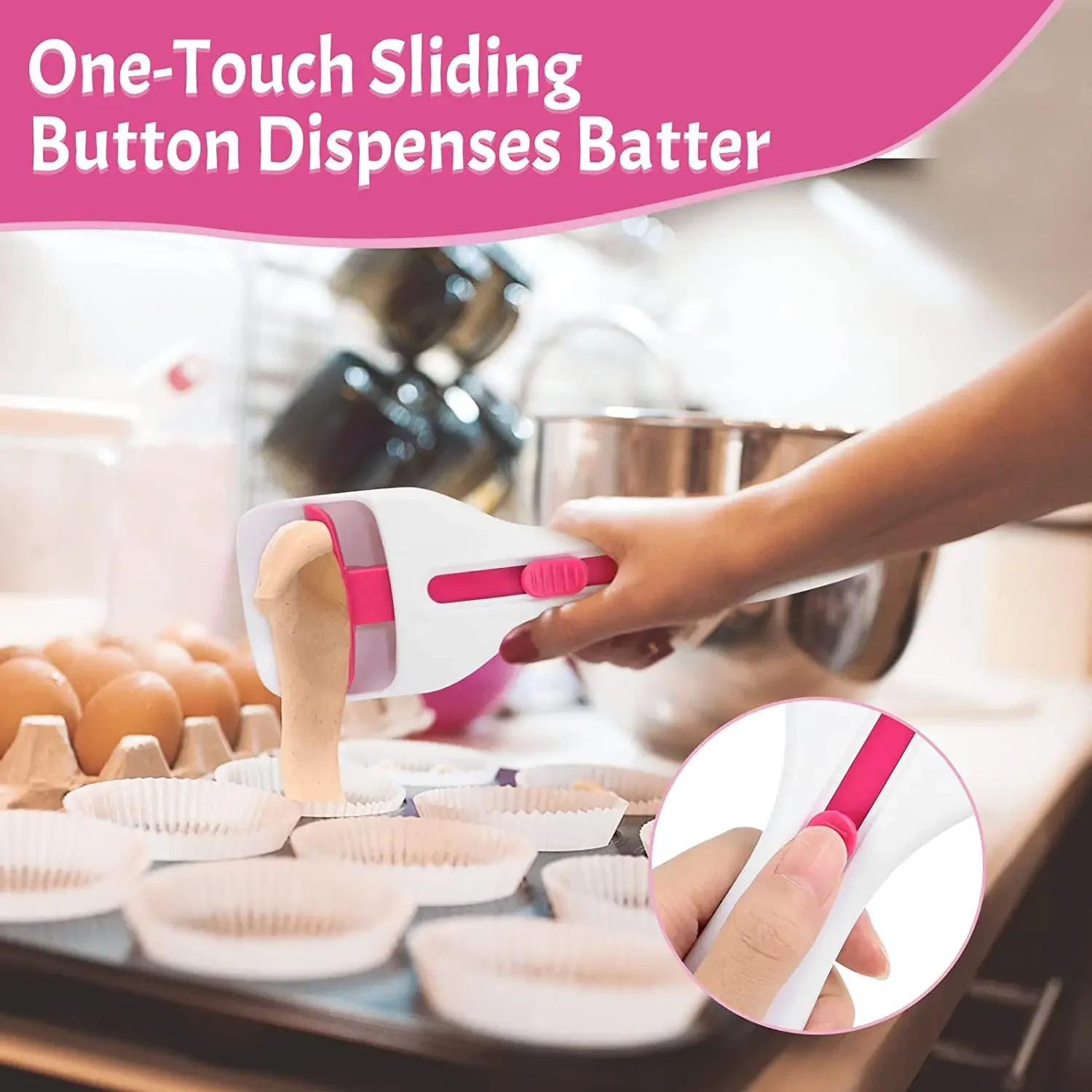 Chocolate Cake Batter Scoop Can Push Labor-saving Cupcake Scoop Cake  Spatula Baking Utensils Distribution Chocolate Sauce - AliExpress