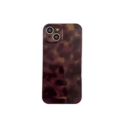 Amber Retro Brown Silicone Shockproof Phone Case - Soft IMD Protector Back Cover - iPhone 16 Pro (Style 1)