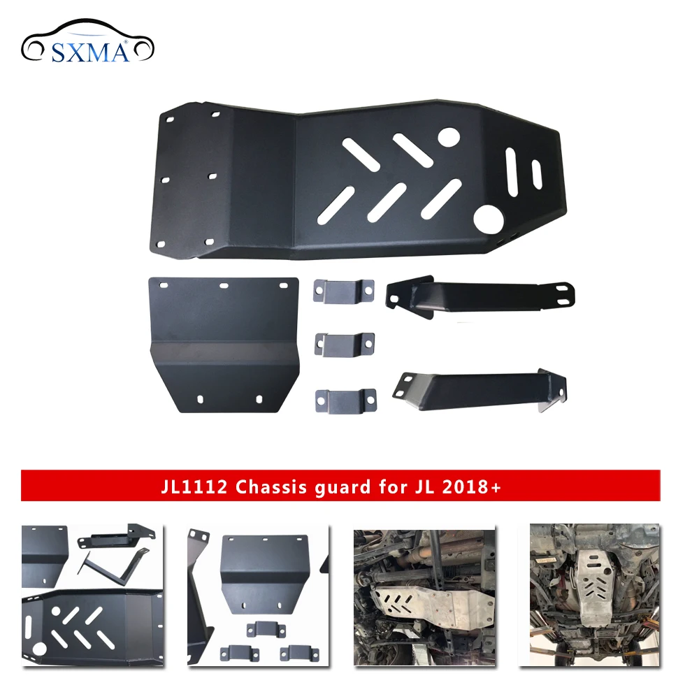 Shanghai Sanfu Car Accessories Fit For Jeep W rangler JL 18+ JL1112 4x4 Steel Chassis Guard Skid Plate Engine Guard Board