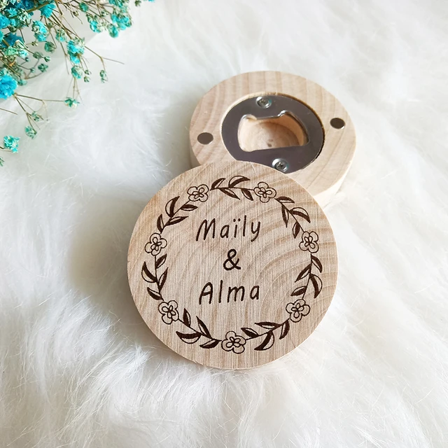 Custom Fridge Magnet Round Wooden Bottle Opener - China Bottle Opener and  Wooden Bottle Opener price