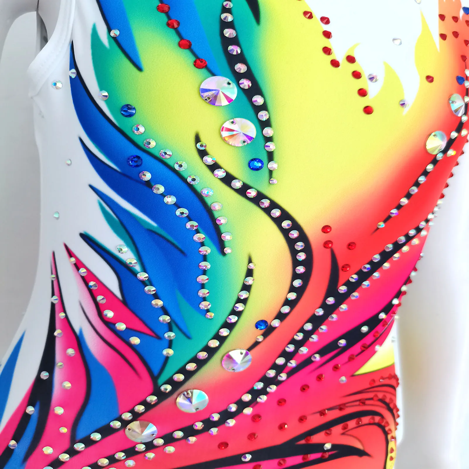 LIUHUO Rhythmic Gymnastics Leotards Girls Women Colorful Dance Wear Competition Unitards girl dance costume
