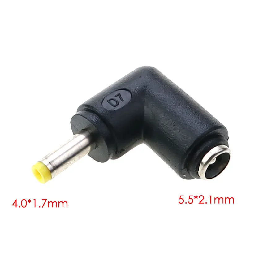 YuXi 5.5*2.1mm 암 잭-3.5*1.35 4.0*1.7 4.8*1.7 5.5*2.5mm 수 플러그 직각 Dc 전원 커넥터 어댑터 노트북