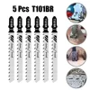 5PCS/set Jigsaw Blades T101BR Plasic Cutting Sawblade Woodworking Tools 100mm Accessories Fits Power Tool Parts For Plywood 5