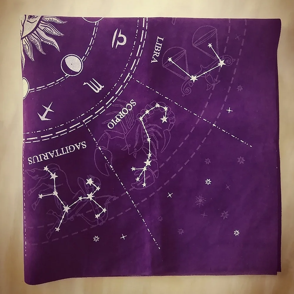 12 Constellations Tarot Card Tablecloth Velvet Divination Altar Cloth Board Game Fortune Astrology Oracle Card Pad Tarot Decks