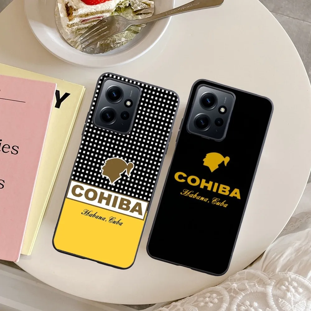 Luxury C-Cohiba Mobile Cell Phone Case For Xiaomi 13 12 11 S T Ultra Lite Redmi Note 12 10 Poco F4 F5 X5 Pro 5G Black Cover