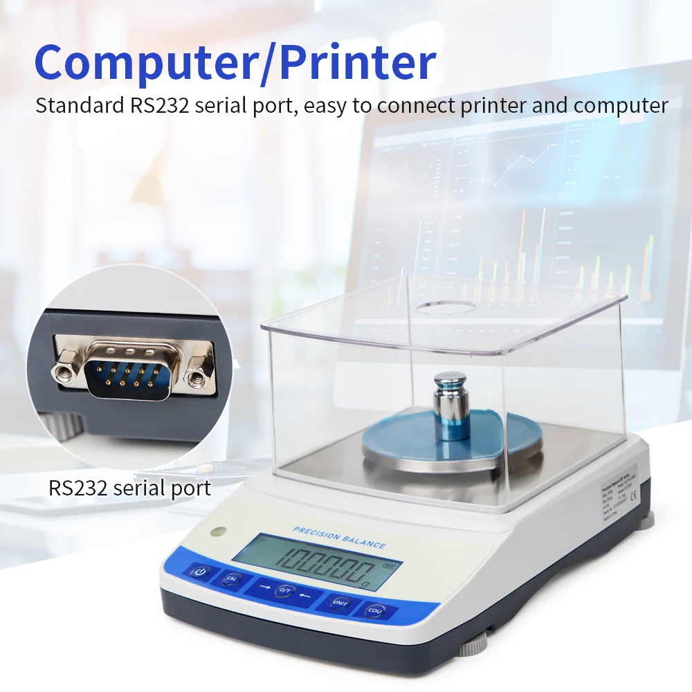 500G 0.001G Electronic Balance High Precision Analytical Balance Scale Lab Scale Kitchen Jewelry Weighing Scales EU Plug