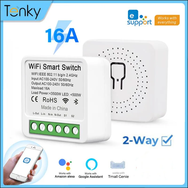 EWeLink 16A WiFi Smart Switch Timer Switch Mini Wireless Switch Home Automation Module Support Alexa Google Home Remote Control