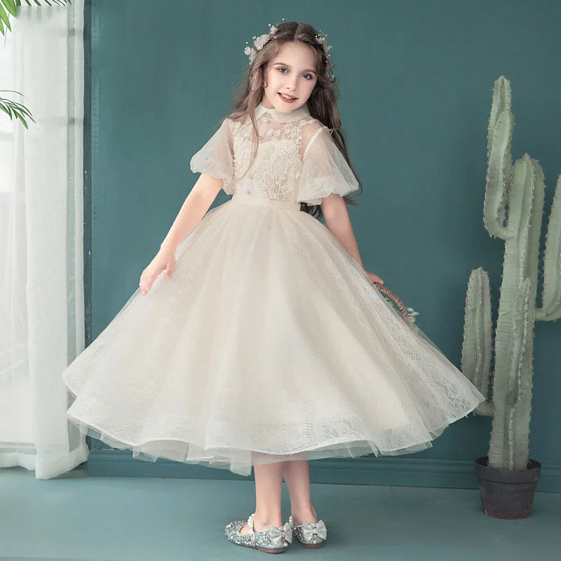 

Girls Children's Wedding Dress Kids Birthday Party Cute Princess Ball Gown Teens Piano Performance Host Evening Dresses y882