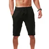 Men's Cotton Linen Shorts Pants Male Summer Breathable Solid Color Linen Short Trousers Fitness Streetwear S-3XL 3