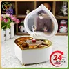 Heart Shape Dancing Ballerina Music Box PLastic Jewellery Box  Carousel Hand Crank Music Box Mechanism Gift For Valentine's Day 1