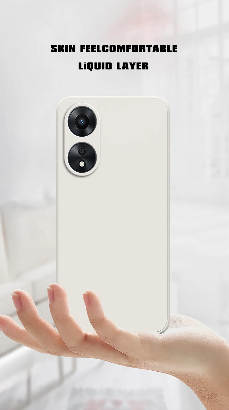 Coque originale de téléphone de base pour OPPO A58 A58X A78 5G, antichoc, Funda en Silicone liquide, lentille souple, protection arrière_voghion.com