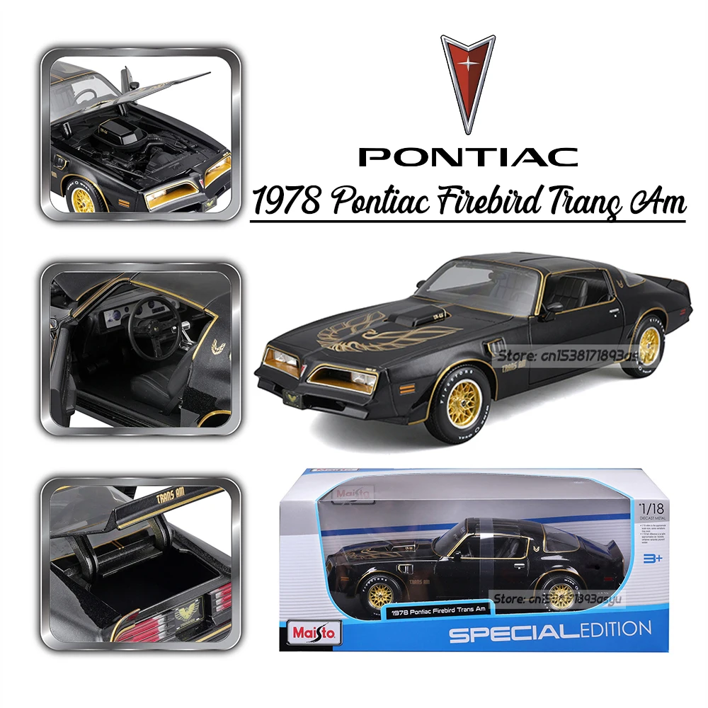 Maisto 1:18 1978 Pontiac Firebird Trans Am Brand Alloy Car Model