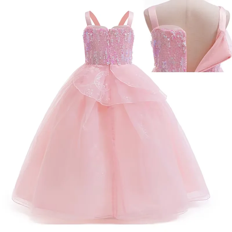 Cosplay Costume Wicked Elphaba Costume Black Witch Dress Hooded Cloak Girls Glinda Pink Princess Evening Dress Costume Halloween Party