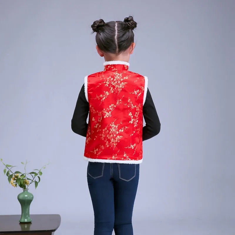 Kids Chinese Clothes Chinese Traditional Clothes For Children New Year Vest Girl Tang Dragon Phoenix Cheongsam Top Kids Qipao Hanfu Blouse Boy