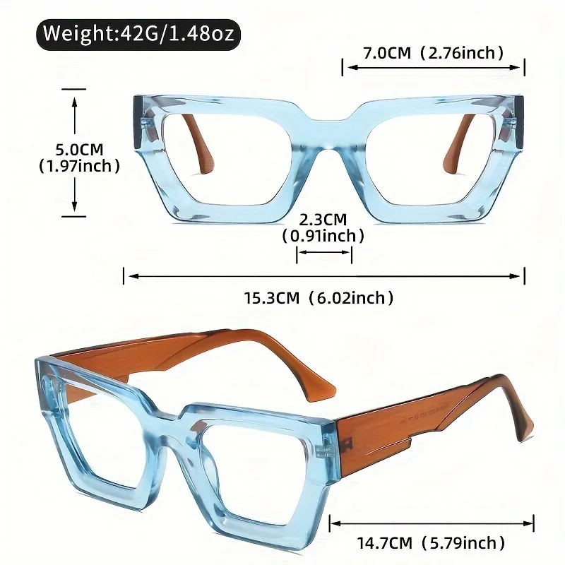 Blue Light Blocking Glasses Y2K Oversized Clear Lens Glasses with Leopard Print Frame Blue Light Blocking Fashionable Accessory for Casual Attire