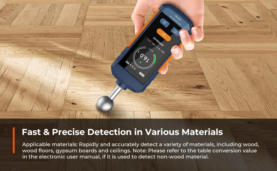 Digital Wood Moisture Meter Non-contact Spherical Timber Damp Detector LCD Scree