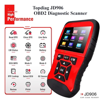 Topdiag JD906 OBD2 Scanner diagnostico Controllo lettore di codici luminosi del motore Dati dal vivo I/M Leggianza Tester batteria Strumento diagnostico per auto