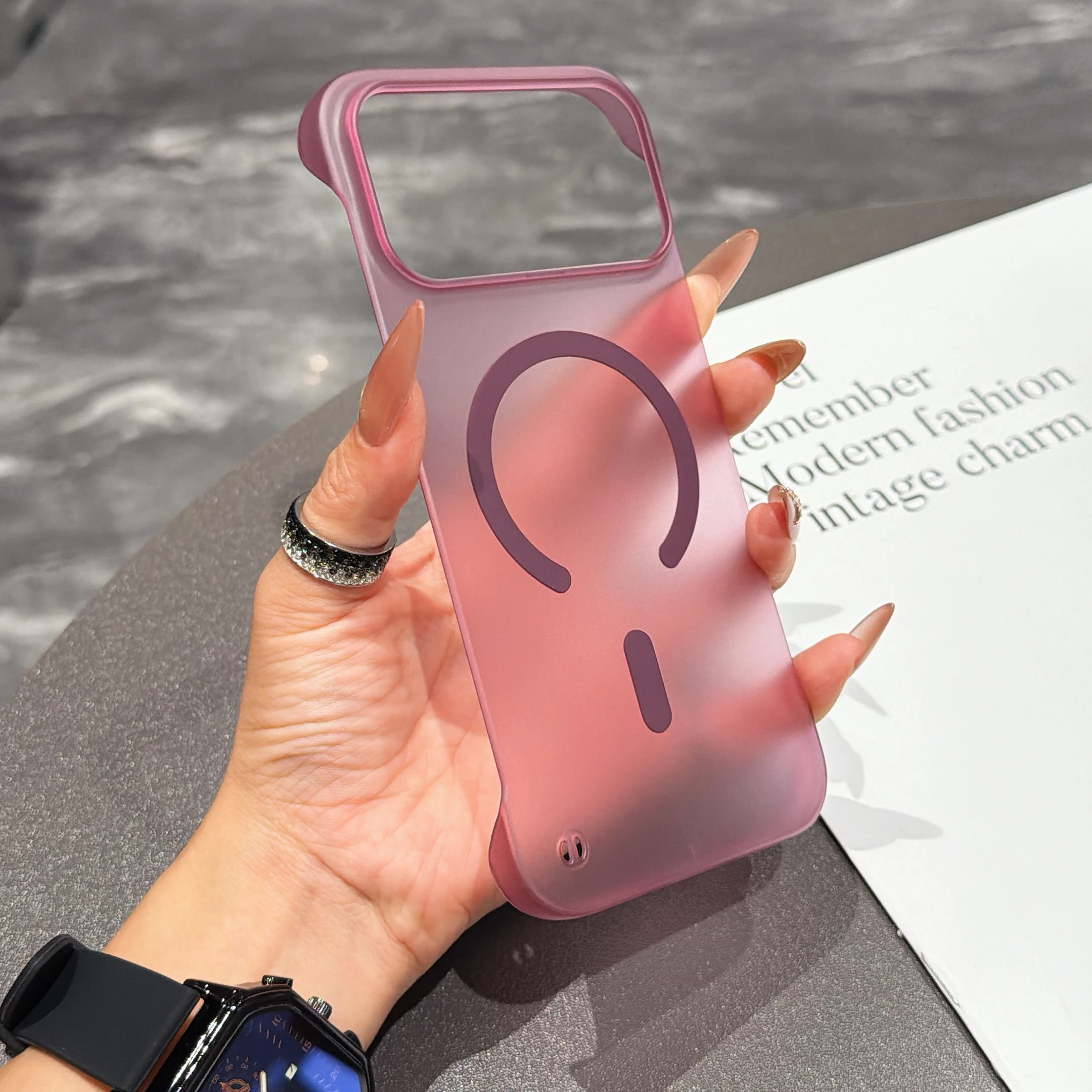 Ultra Thin Frameless Magnetic Matte Phone Case with Enhanced Protection
