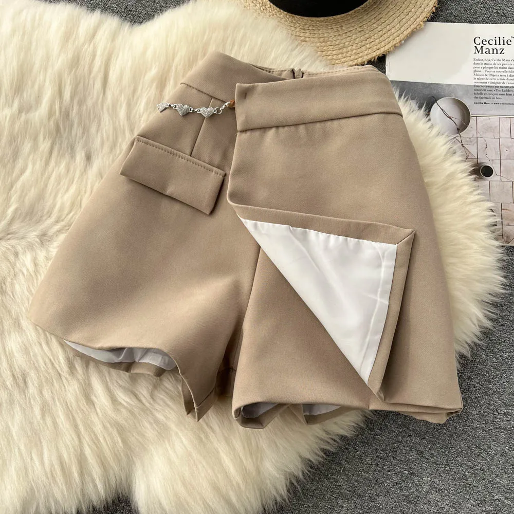 summer clothes for women SINGREINY Summer Shorts Women Zipper 2022 Fashion High Waist Short Pants Ladies Elegant Chain Slim Korean Style Female Shorts yoga shorts