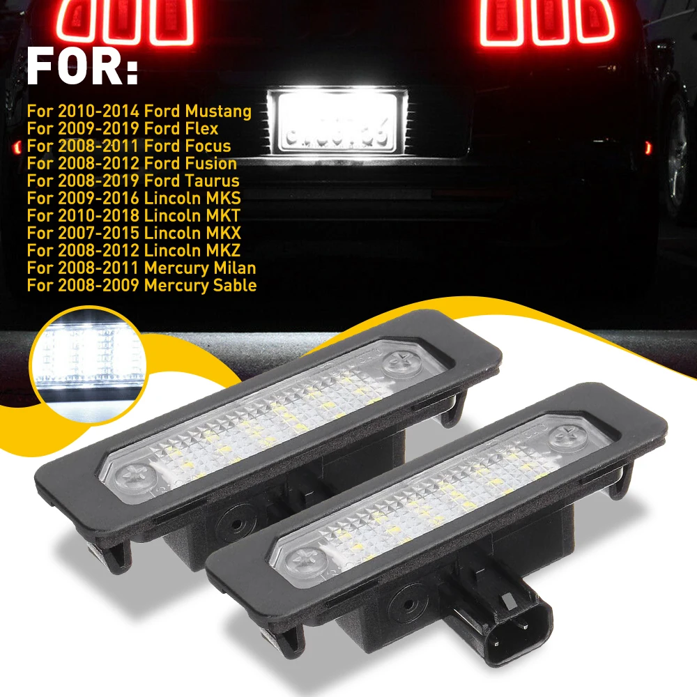 2X Car License Plate LED Light Lamp Bulb 12V For Ford Mustang Focus Fusion Taurus Flex Lincoln MKS MKT MKX MKZ Mercury Milan images - 6