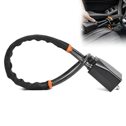 Enhanced Anti - Theft Steering Wheel Lock with Convenient Seat Belt Buckle Design (Black)