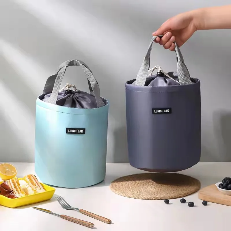 Portable Round Cooler Lunch Bag for Picnic Kids Student Women Travel Collapsible Thermal Insulated Waterproof Storage Bag Hot