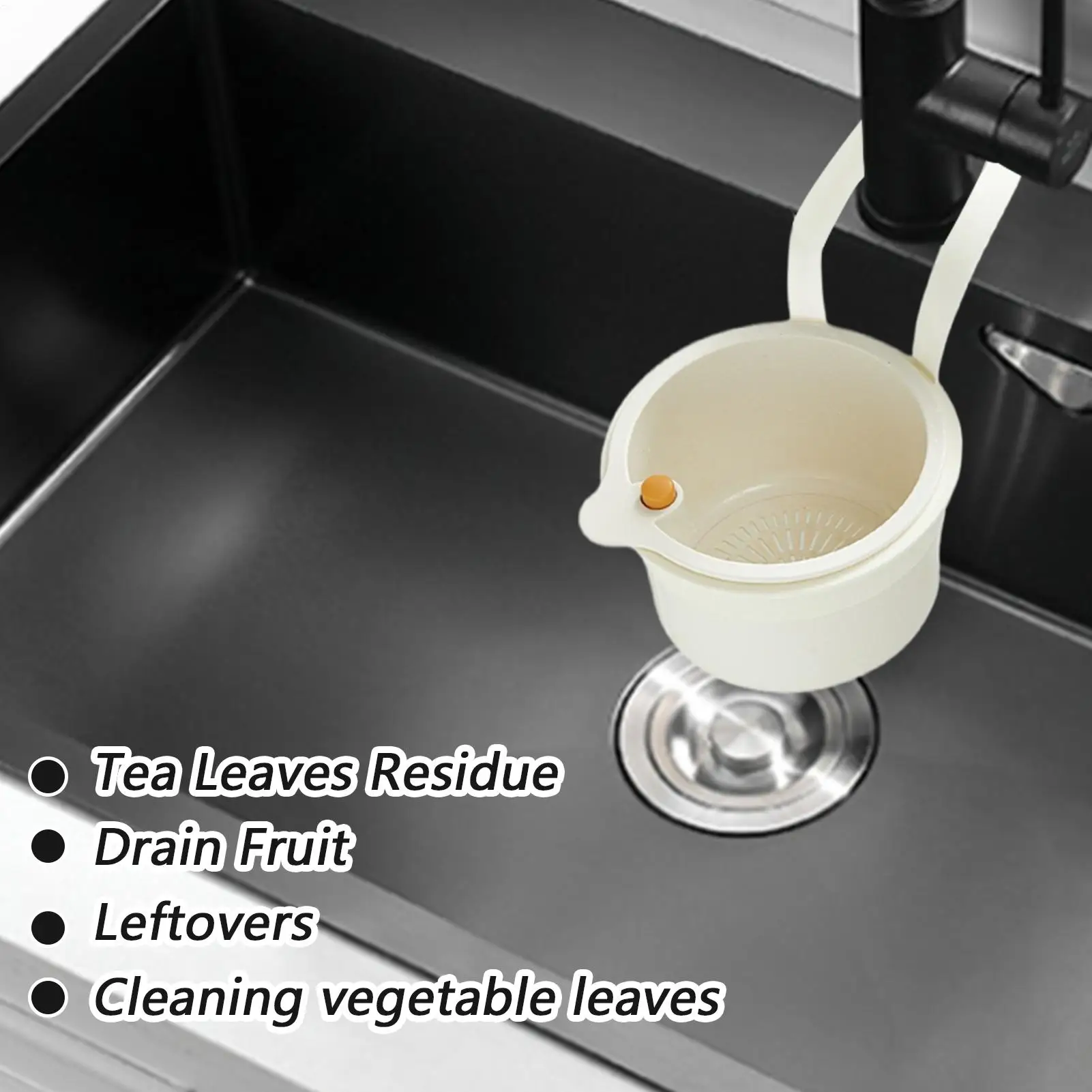 1pcs Creative Sink Hanging Strainer Basket Openable Bottom Cover Quickly Drain Kitchen Garbage Filter Multifunctional Detachable