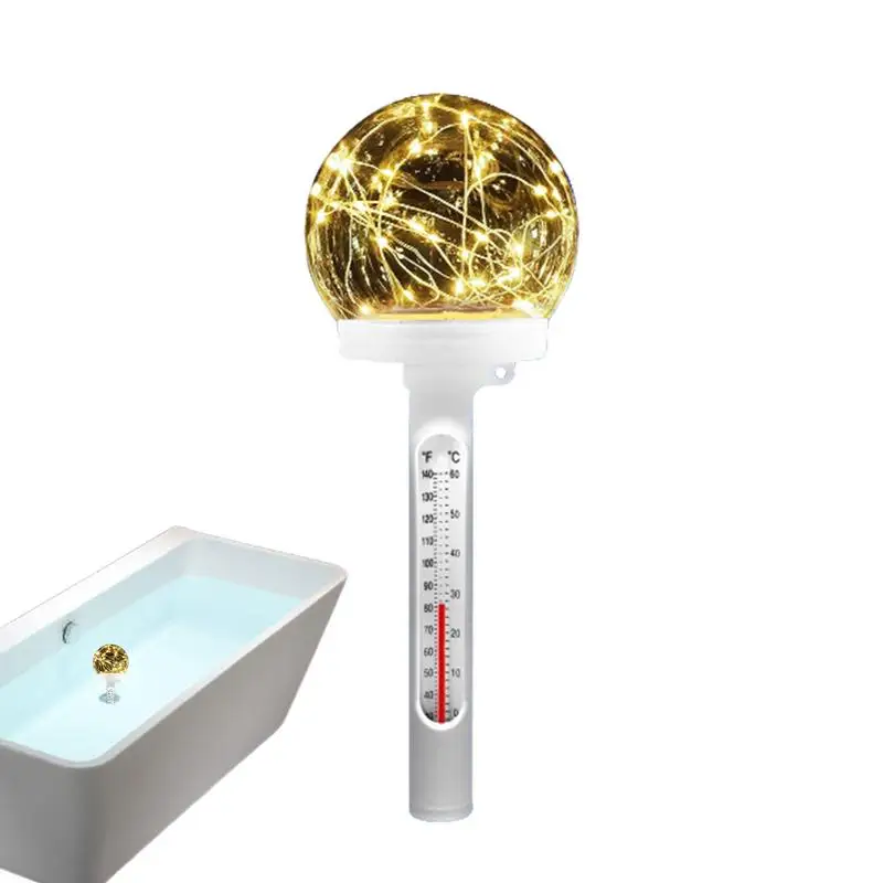 

Плавающий Температурный датчик для бассейна, измеритель температуры для горячей ванны на солнечной батарее, большой водонепроницаемый светильник IP68