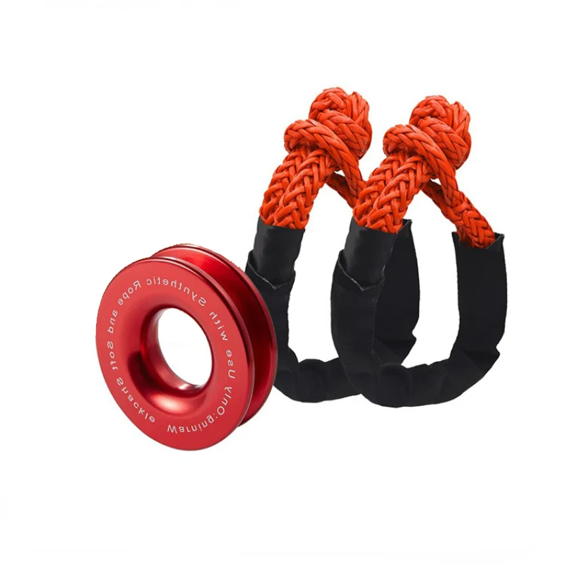 RopeShackleSyntheticCarFlexibleShackles55000lbsRecoveryRingTrailerTowStrapPull17t